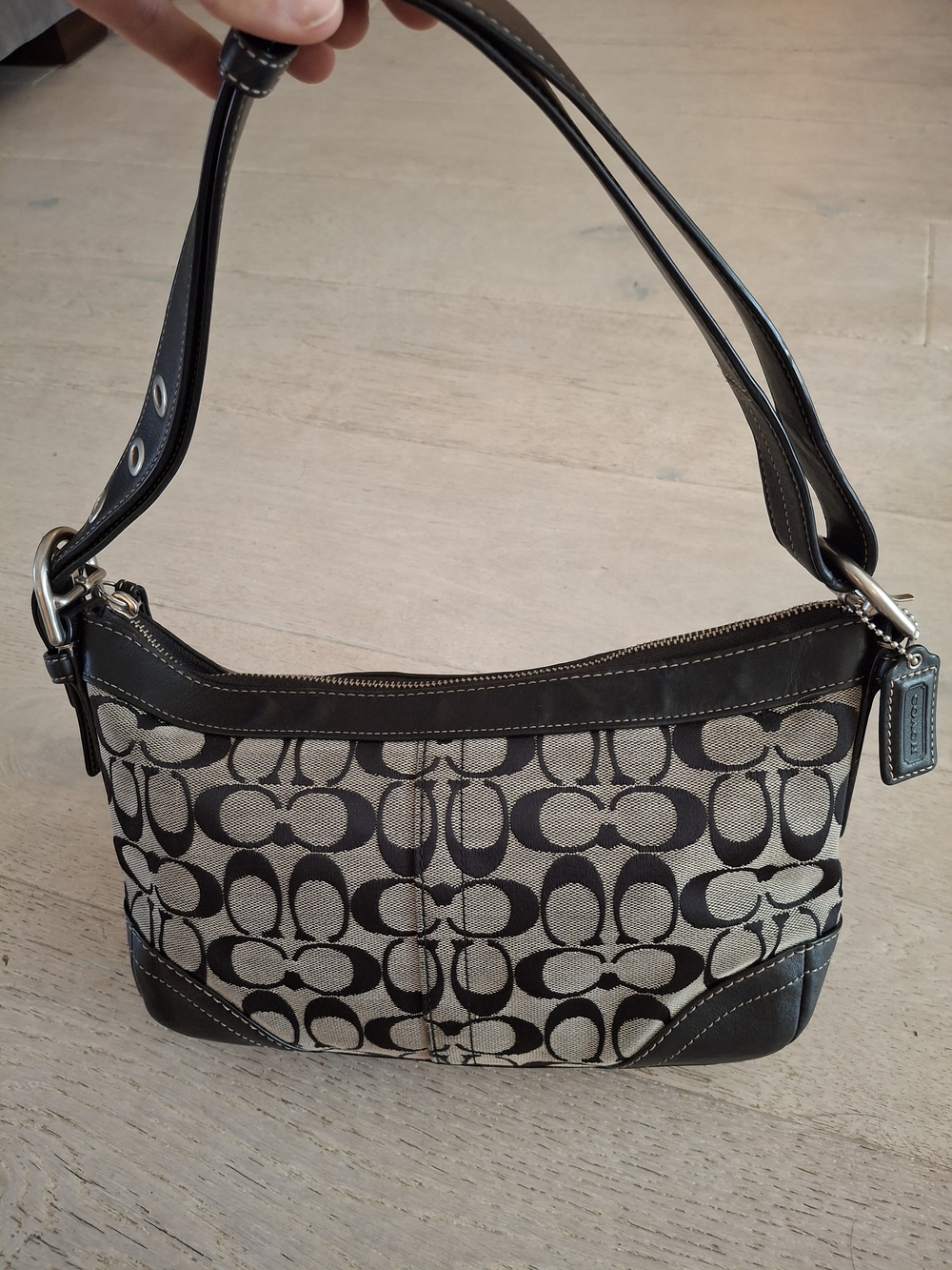 Coach Soho Signature Jacquard Hobo Shoulder Bag Black